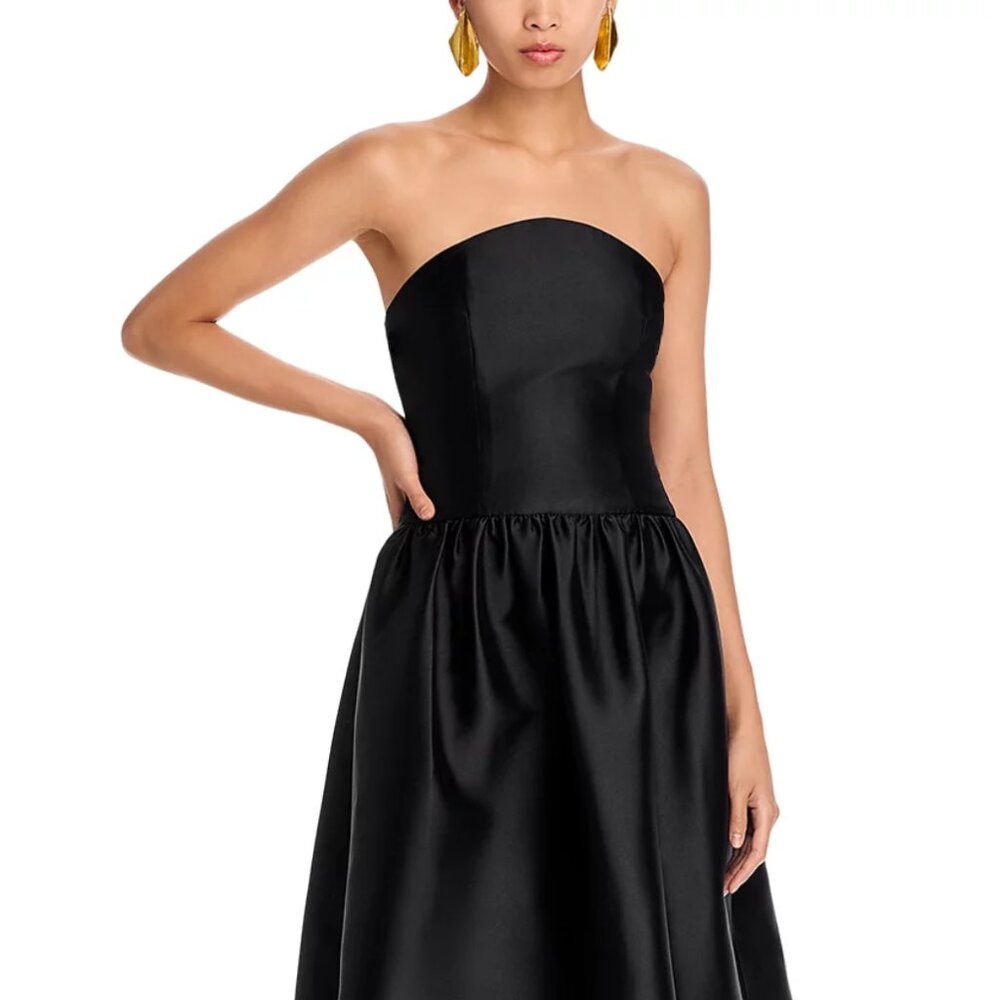 Self Portrait Drop Waist Black Dress